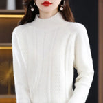 Load image into Gallery viewer, Cashmere sweater women pullover autumn and winter casual half high neck solid long sleeve knitted sweater pullover female top  Amaijoin
