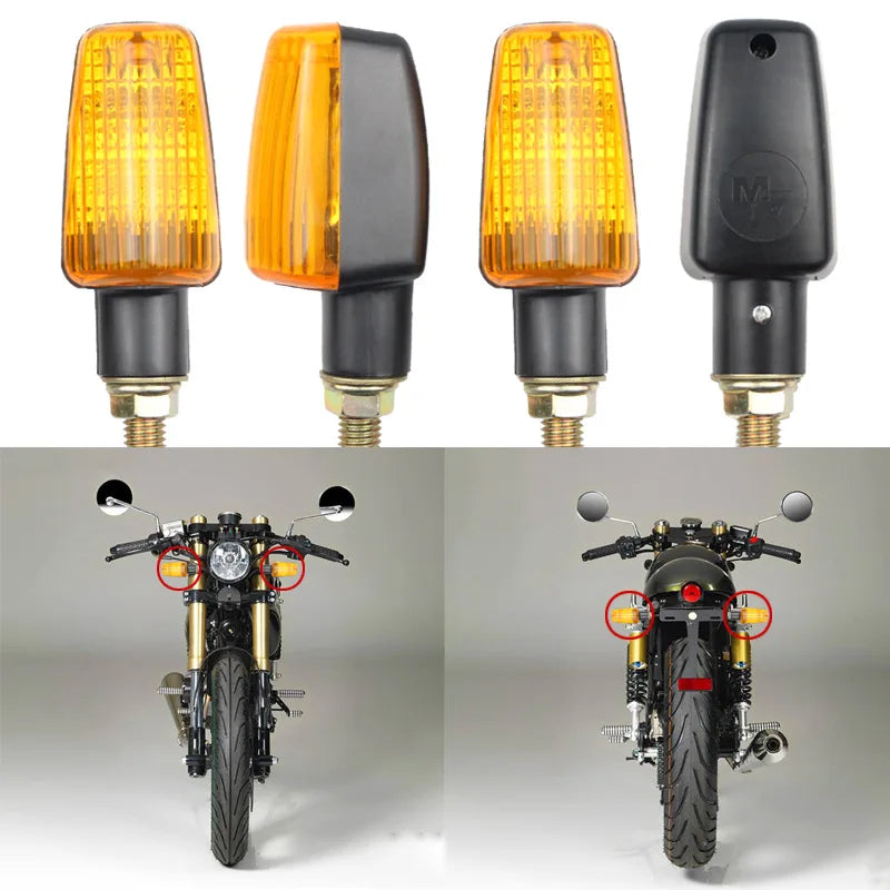 2Pcs Universal Motorcycle Turn Signal Indicator Light Turning Indicators Signal Light Blinkers Amber Motorcycle Accessories  Amaijoin