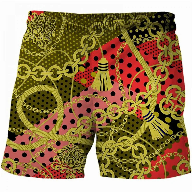 Retro Luxury 3d Print Floral Beach Shorts For Men Summer Swimming Trunks Surf Board Shorts Popular Streetwear Sports Short Pants  Amaijoin