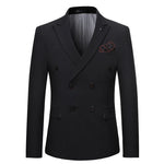 Load image into Gallery viewer, Blazer + Pants High-end Solid Color Mens Casual Business Double-breasted Suit 2pcs Groom Wedding Dress Tuxedo Jacket Trousers  Amaijoin
