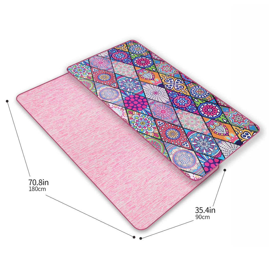 HiTurbo Microfiber Blanket Quick Drying Beach Towels, Oversized 35*71in Printing Towel, Super Absorbent Pool Towel Blanket, Bohe  Amaijoin