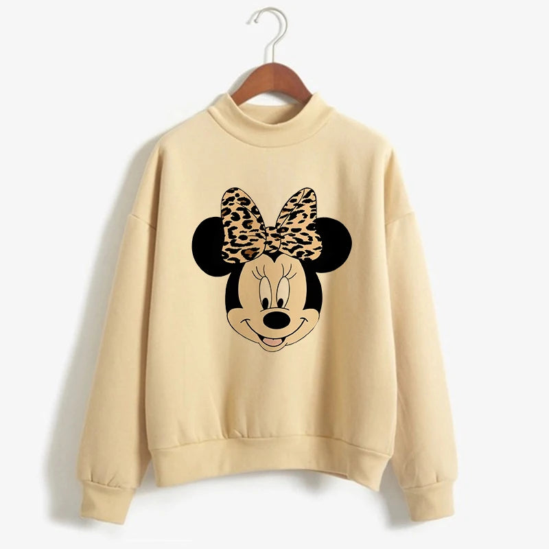 Sweatshirts Turtleneck Minnie Kawaii Cartoon  Anime Sweatshirt Disney Mickey Mouse Hoodie Clothes Girl Boy Top Hoodies  Amaijoin