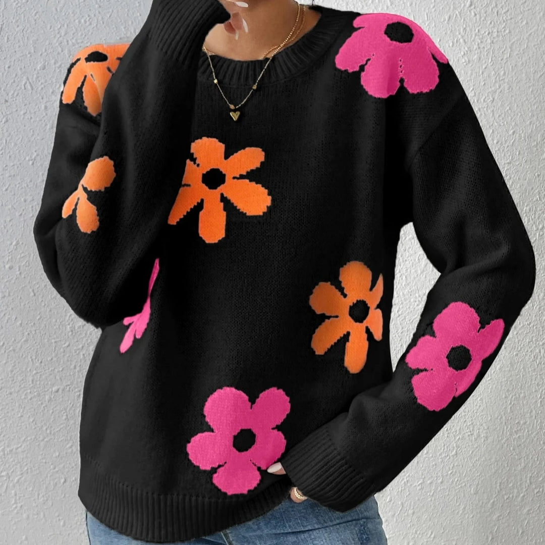 Europe and the United States color flower thick sweet fresh lovely wind sweater coat  Amaijoin