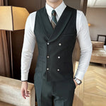 Load image into Gallery viewer, High Quality Double-Breasted Solid Mens Vest Coat Korean Style Business Slim Fit Male Waistcoat Groom Wedding Dress Suit Vests  Amaijoin
