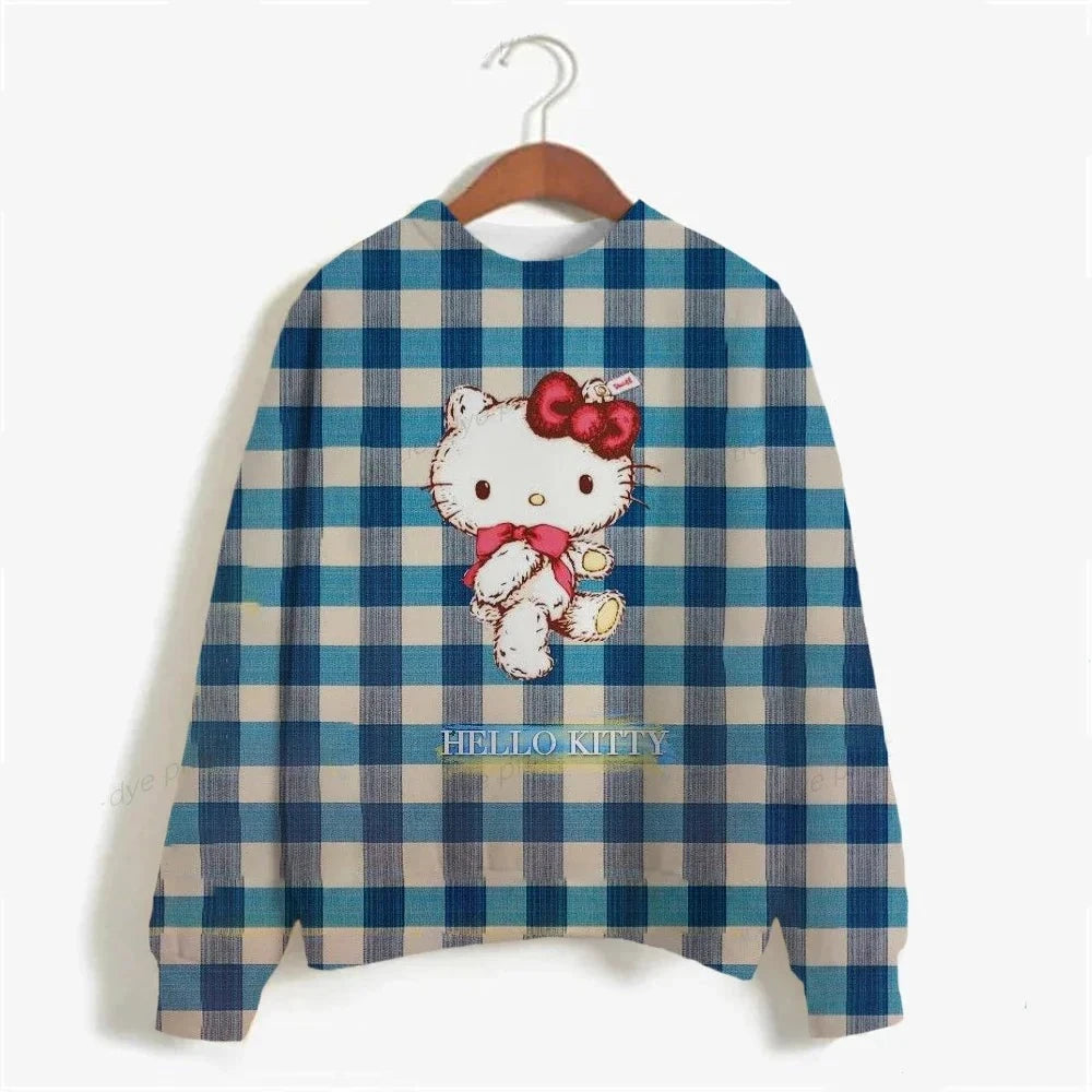 Harajuku Female Clothing Pullover Fashion Autumn And Winter HELLO KITTY Print Woman Hoodie Casual Women Long-sleeved Sweatshirt  Amaijoin