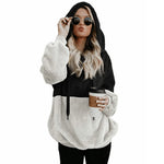 Load image into Gallery viewer, Women&#39;s pullover Women&#39;s Color Blocking Hooded Stitched Long Sleeve Zipper Plush Sweatshirts  Amaijoin
