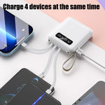 Load image into Gallery viewer, Mini Power Bank 20000mAh With 4 Cable Mobile Phone External Battery Charger for iPhone Samsung Huawei Xiaomi Portable Powerbank  Amaijoin
