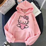 Load image into Gallery viewer, Women 90s Y2k 2000s Hoodies Hello Kitty Hip Hop Hoodie Sanrio Sweatshirt Clothes Tops Sweatshirt Clothing Streetwear  Amaijoin
