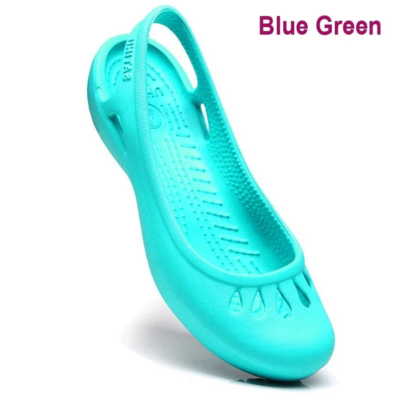 Certified Satihu Summer New Lightweight Anti Slip Hole Shoes  Clog For Women's Flat Bottom Sandals Nurse Outdoor Beach Jelly  Amaijoin