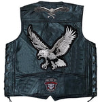 Load image into Gallery viewer, Men&#39;s Motorcycle Leather Vest Fashion Embroidered Patches Sleeveless Biker Jacket Casual Streetwear Locomotive Club Punk Veste  Amaijoin
