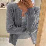 Load image into Gallery viewer, 2024 Spring Autumn New  Collar Sweater Design Sensibility Knitted Cardigan Top Unique Spring Knitwear Base Layer Top  Amaijoin
