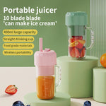 Load image into Gallery viewer, Portable Blender Bottle Electric 10 Blades 400ml Juice Blender Fresh Juice Smoothie Blender Ice CrushCup Food Processor  Amaijoin
