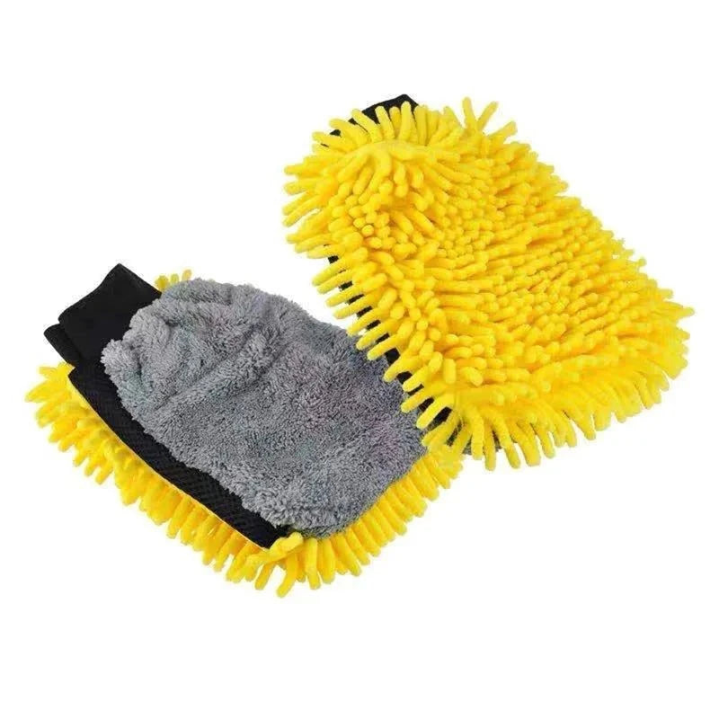 Car Chenille Premium Scratch-Free Microfiber Wash Mitt Waterproof Car Thick Cleaning Mitt Wax Detailing Brush Auto Care Glove  Amaijoin