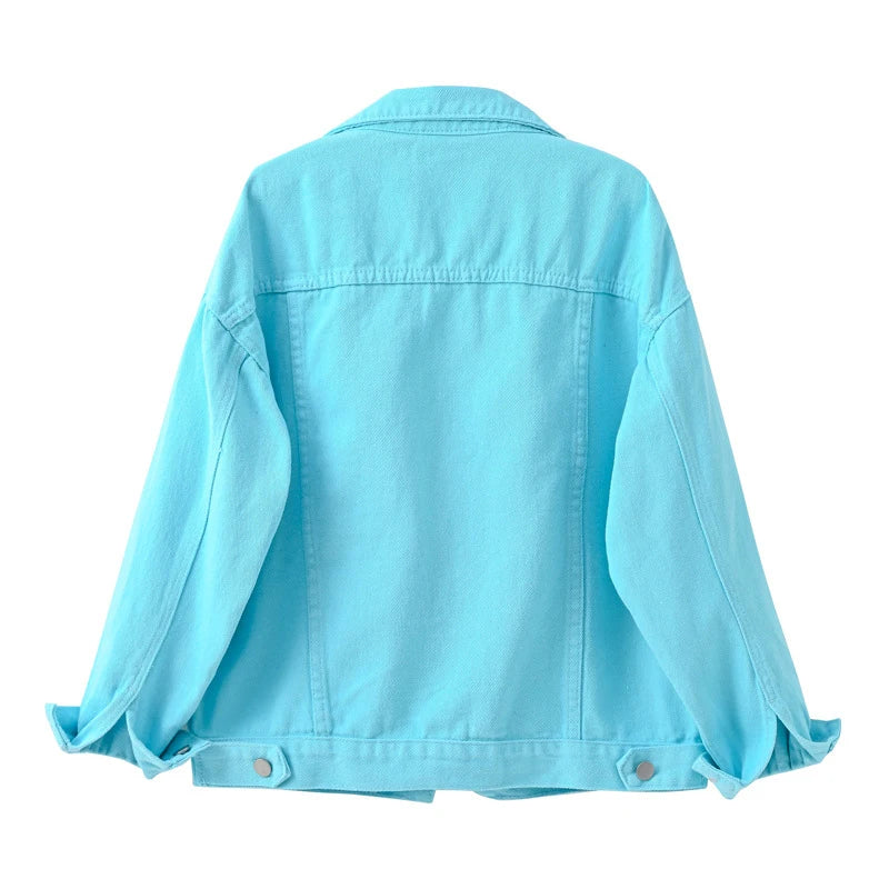 2024 Spring New Denim Jacket For Women Casual Tops Short Coat Female Solid Jean Jackets Fashion Cotton Loose Outerwear  Amaijoin