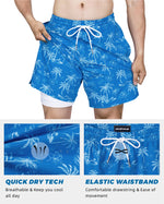 Load image into Gallery viewer, SURF CUZ Mens Swim Trunks with Compression Liner Quick Dry Swim Shorts 7&quot; Swimming Trunks Stretch Bathing Suit Boardshorts  Amaijoin
