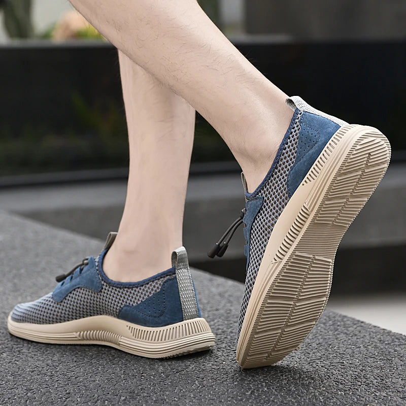 New Arrival Hollow Out Loafers Breathable Lazy Shoes Lightweight Leather Mesh Casual Shoes Men Sneakers for Men Walking Shoes  Amaijoin