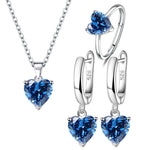 Load image into Gallery viewer, 925 Sterling Silver Jewelry Sets For Women Heart Zircon Ring Earrings Necklace Wedding Bridal Elegant Christmas Free Shipping  Amaijoin
