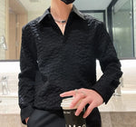 Load image into Gallery viewer, 2024 Spring Bubble Shirts for Men Long Sleeved Button Down Loose Men&#39;s Casual Shirt Autumn Plus Size Korean Design Male Clothing  Amaijoin
