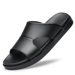 Load image into Gallery viewer, High-quality New Summer Men Black Thick Bottom Sandals Genuine Leather Quality Beach Slippers Casual Shoes Outdoor Beach Shoes  Amaijoin
