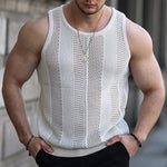 Load image into Gallery viewer, Summer New Men&#39;s Sleeveless T-shirt Sleeveless Slim Knit Vest Men&#39;s Tank Top Sexy Hollow Through Men&#39;s Vest FugeesTee Sportswear  Amaijoin
