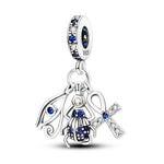 Carregue a imagem no visualizador da Galeria, Charms Plata De Ley 925 Evil Blue Eyes Silver Sun Star Elk Dinosaur Flower Charm of Original Fits Women Anniversary DIY Jewelry  Amaijoin
