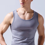 Load image into Gallery viewer, Summer Quick-Drying Thin Breathable Ice Silk Vest Men Tops Sport T Shirts Sleeveless Mesh Hole Tank Tops Gym Clothing Outer Wear  Amaijoin
