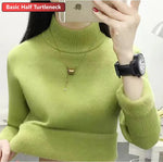 Load image into Gallery viewer, Turtleneck Winter Sweater Women Elegant Thicken Velvet Lined Warm Sueter Knitted Pullover Slim Tops Jersey Knitwear Jumper New  Amaijoin
