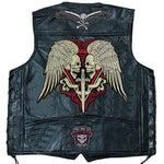 Load image into Gallery viewer, Men&#39;s Motorcycle Leather Vest Fashion Embroidered Patches Sleeveless Biker Jacket Casual Streetwear Locomotive Club Punk Veste  Amaijoin
