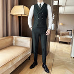 Load image into Gallery viewer, High Quality Double-Breasted Solid Mens Vest Coat Korean Style Business Slim Fit Male Waistcoat Groom Wedding Dress Suit Vests  Amaijoin
