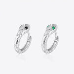 Load image into Gallery viewer, New Arrival Zircon Snake Earrings For Men Jewelry Personality Hoops 925 Sterling Silver Earrings Male Ear Accessories  Amaijoin
