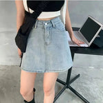 Load image into Gallery viewer, Pink Denim Skirt Women&#39;s Loose-fit Korean Style High-waisted Slimming A- line Bodycon Mini Dress A- skirt  Amaijoin
