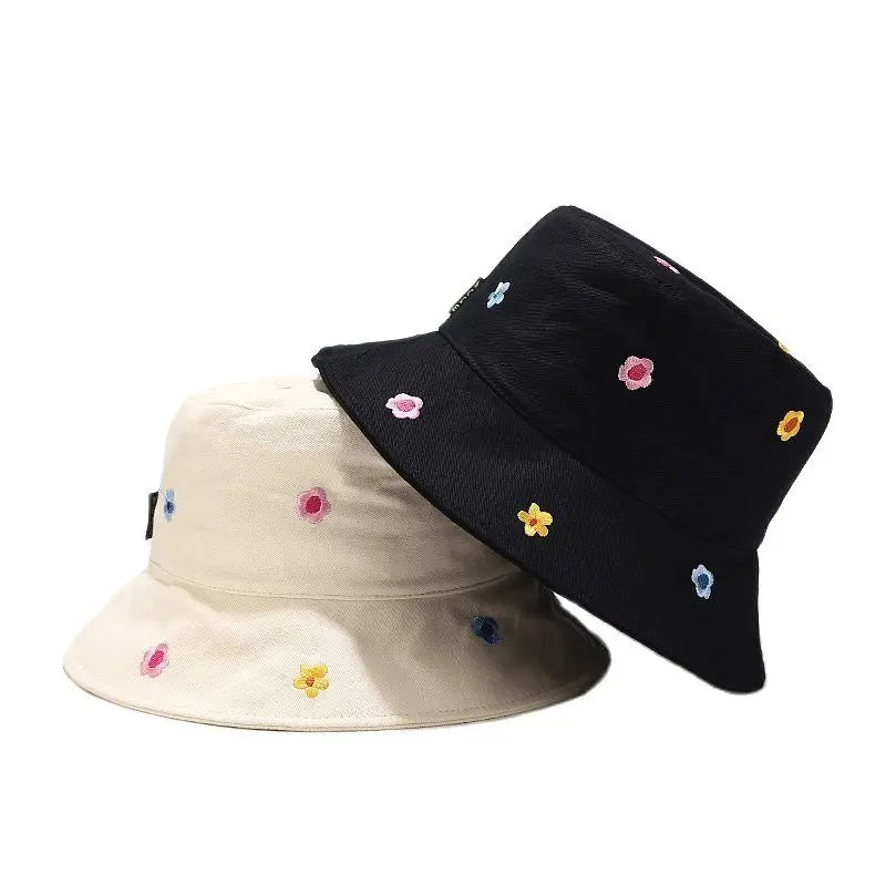 LDSLYJR Cotton Flower Embroidery Bucket Hat Fisherman Hat Outdoor Travel Hat Sun Cap Hats for Men and Women 250  Amaijoin