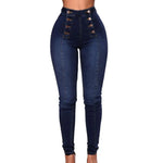 Load image into Gallery viewer, 2022 Fashion High Waist Women Pencil Jeans Skinny Hip Lifting Double-breasted Slim Fit Stretchy Denim Pants Sexy Bodycon Jeans  Amaijoin
