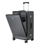 Load image into Gallery viewer, KLQDZMS Luggage Aluminum Frame 20 Inch Boarding Case Front Opening Trolley Case USB Charging Travel Bag 24&quot;26 Cabin Travel Case  Amaijoin
