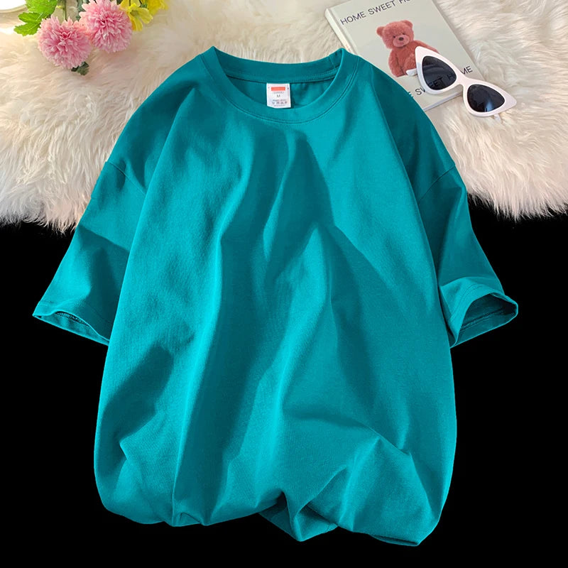 Summer 100% Cotton T Shirts,Short Sleeve Crew Neck Tops,Oversize Tee,Soft T Shirt for Women  Amaijoin