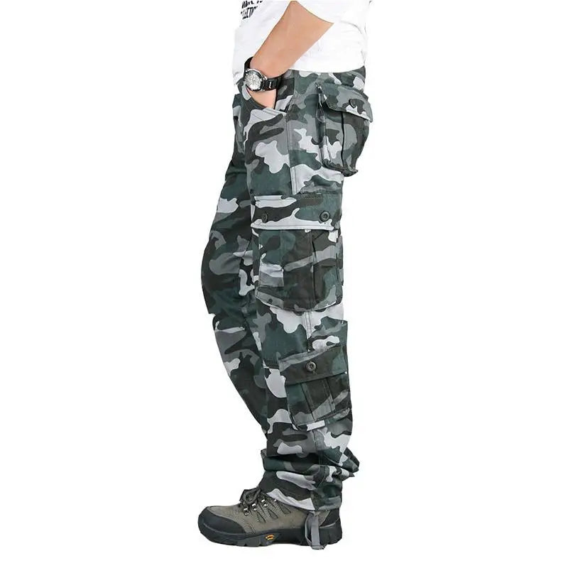 Tactical Cargo Pants Men Cotton Overalls Outdoor Work Trousers Big Size Hombre Clothing Camo Hiking Pants  Amaijoin