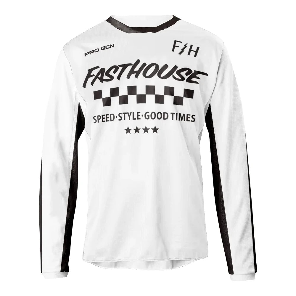 Fasthouse Summer MTB Road Motocross Shirt Men Breathable Mountain Bike Mtb Long Sleeve Racing  Quick-drying Cycling Jersey  Amaijoin