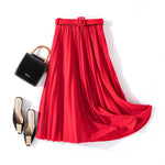 Load image into Gallery viewer, XFPV 2023 New Autumn Summer Fashion Solid Color High Waist Pleated A Line medium and long Skirt Women SM1983  Amaijoin
