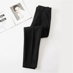 Carregue a imagem no visualizador da Galeria, Women&#39;s Wool Dress Pants Casual Jogger Style Office  Wide Trousers  Woolen Cropped Pants ouc2533  Amaijoin
