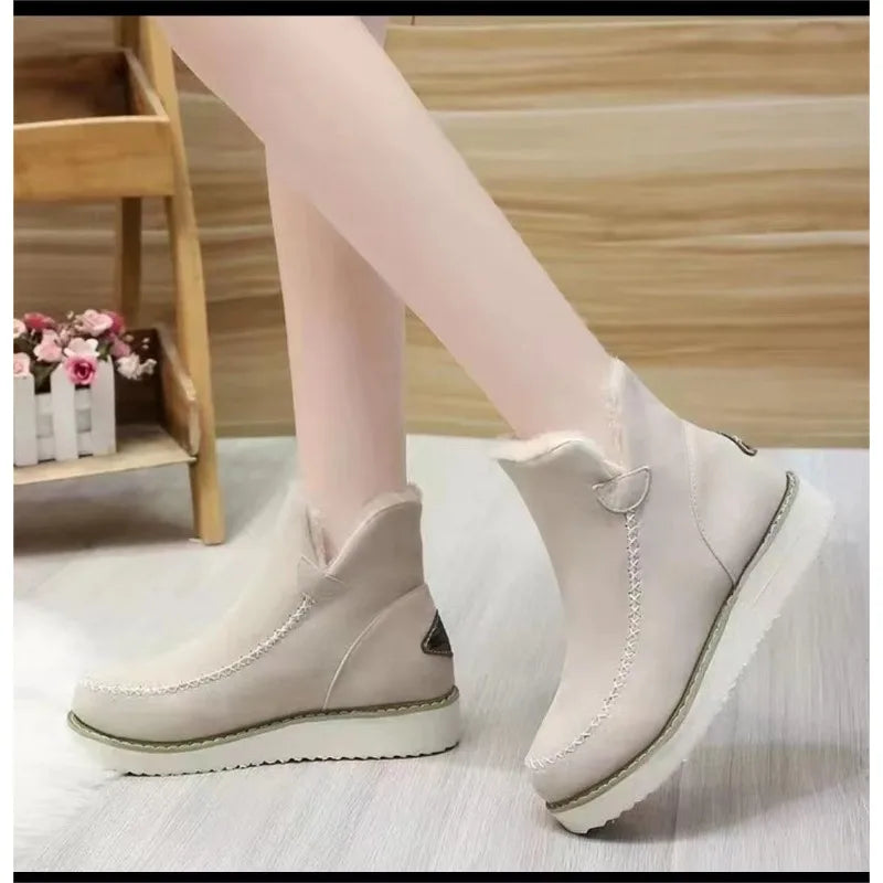 Women Snow Boots Winter 2023 Fashion Casual Warm Shoes for Women Slip on Lady Comfort Female Ankle Boot Footwear Botas De Mujer  Amaijoin