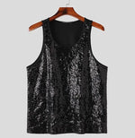 Load image into Gallery viewer, INCERUN Men Tank Tops Sequins Sparkling O-neck Sleeveless Casual Male Vests Streetwear 2024 Summer Fashion Party Men Clothing  Amaijoin
