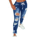 Load image into Gallery viewer, Popular Pencil Jeans Streetwear Women Jeans Slim Slim-fitting All Match Denim Pants  Elastic Waist  Amaijoin
