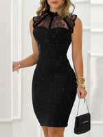 Load image into Gallery viewer, Glitter Contrast Lace Party Dress  Amaijoin
