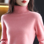 Load image into Gallery viewer, Autumn And Winter New 100% Mink Cashmere Sweater 2023 Women&#39;s High Neck Knitted Pullover Loose Korean Fashion Warm Women&#39;s Top  Amaijoin
