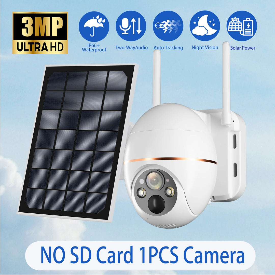 5MP Solar WIFI Camera 8000mAh Battery PTZ Surveillance IP Cameras Wireless PIR Human Tracking CCTV HD Outdoor Waterproof 5X Zoom  Amaijoin