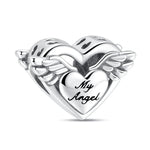 Carregue a imagem no visualizador da Galeria, 925 Sterling Silver My Angel Wings Heart Fashion Beads Fit Original Pandora Charms Bracelet Necklace Women Jewelry Anniversary  Amaijoin
