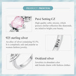 Load image into Gallery viewer, BAMOER 925 Sterling Silver Angel Wing Ring for Women Fine Jewelry Pink Heart Zircon Eternity Band Ring Wedding Gift SCR874  Amaijoin
