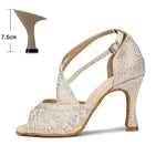 Load image into Gallery viewer, Mesh Breathable Latin Dance Shoes Women&#39;s High Heel Diamond 2024 Summer Sandals Indoor Soft Bottom Jazz Tango Sasa Free Shipping  Amaijoin
