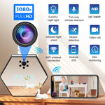 Load image into Gallery viewer, WiFi Security Camera with Clock, Full HD, 4K, Mini Wireless Camera with LED Light, WiFi Nanny Cam, Strong Night Vision  Amaijoin
