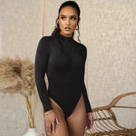 Load image into Gallery viewer, Summer Solid Sexy Bodycon Women Bodysuits Female Slim Casual Jumpsuits Chic Lady Club Long Sleeve Playsuits Y2K Zip Up Clothes  Amaijoin
